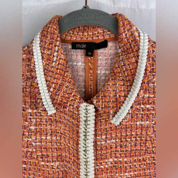 Maje Moda Tweed Shirt Dress Size EU 38 US 6 - Picture 2 of 14